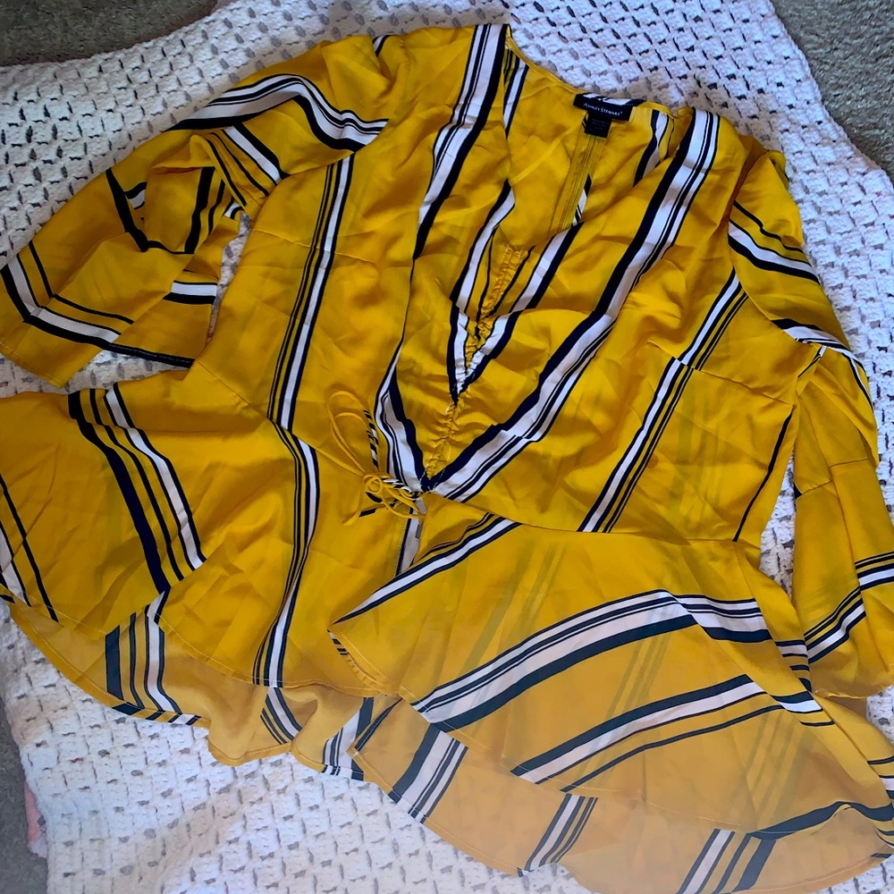 Ashley Stewart mustard long sleeve top